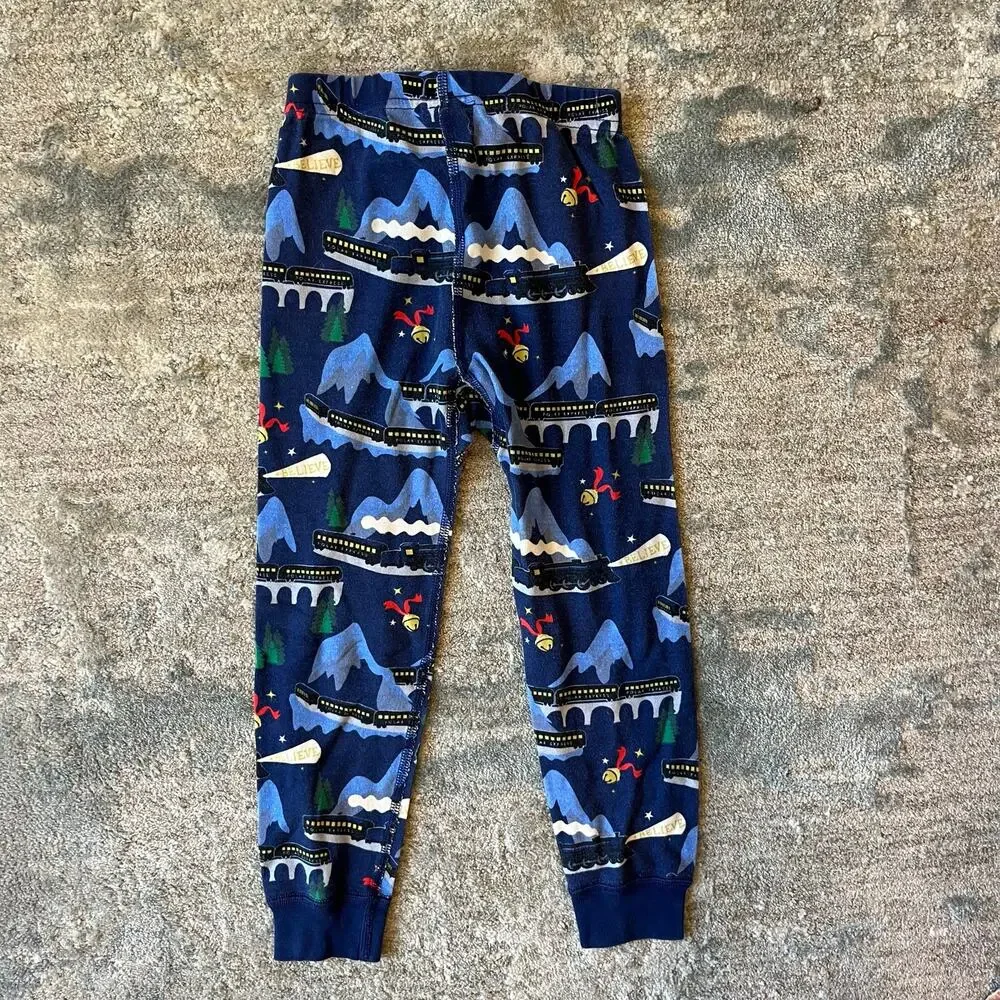 Hanna Andersson Polar Express Holiday Long John Pajamas 100 cm 4T